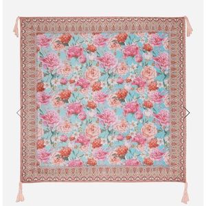 Johnny Was Pink Rose Silk Scarf